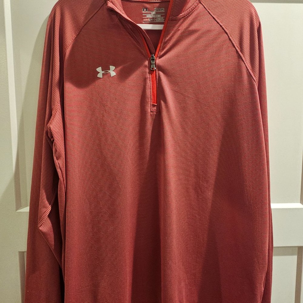 Red with gray stripes Under Armour Men's Pullover